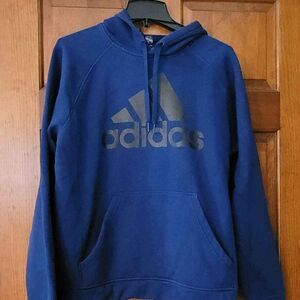 Men's Size Medium adidas Hoodie Navy and Gray
